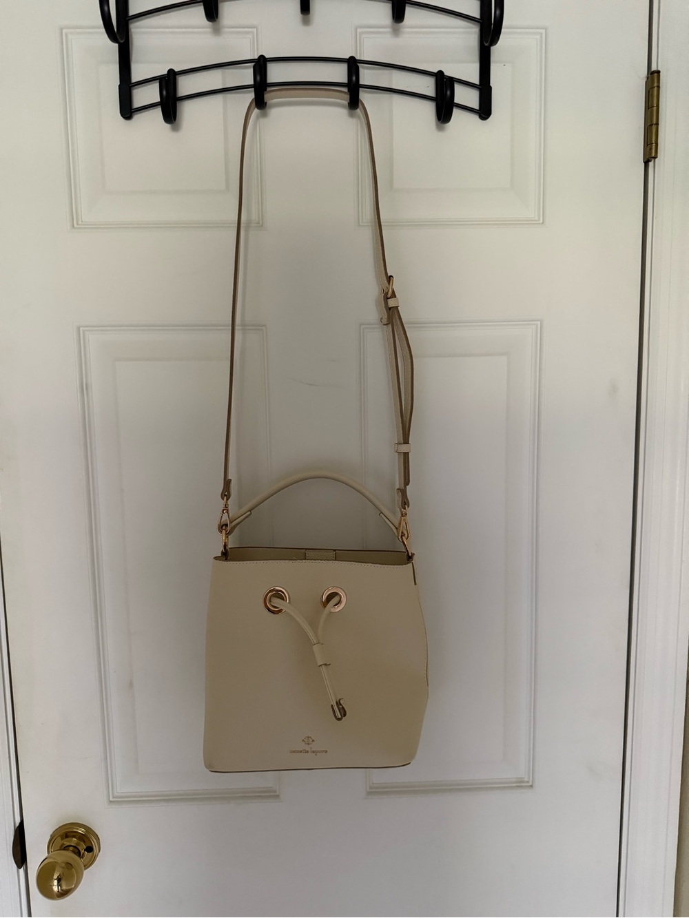 Nanette Lepore Cream Bucket Bag with Gold Hardware